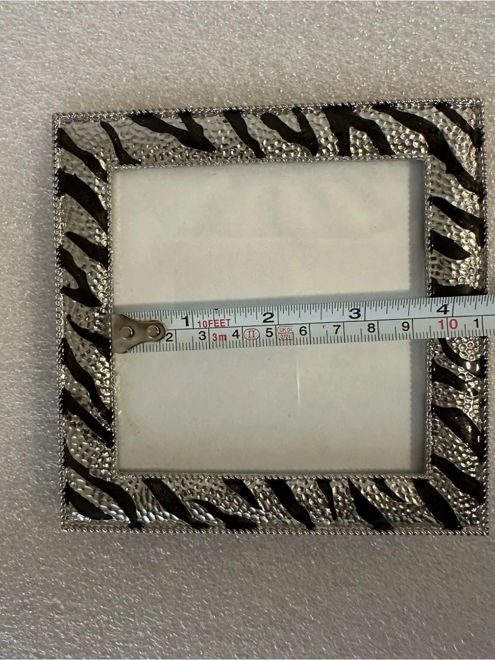Silver and Black Zebra Accent Square Picture Frame - Premium Home Accent